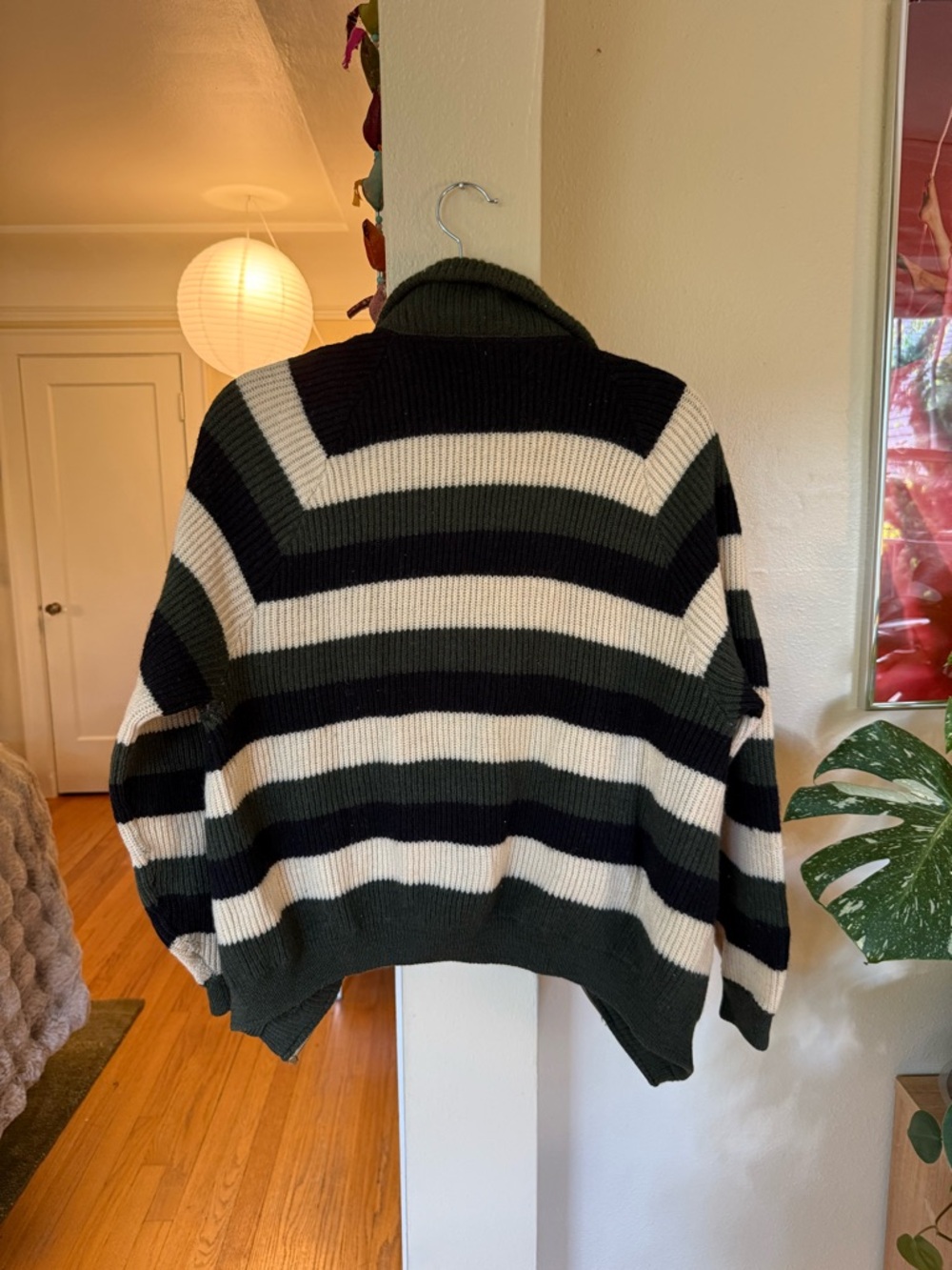 Vintage 40s/50s Striped Zip-Up Sweater - Picture 3 of 15